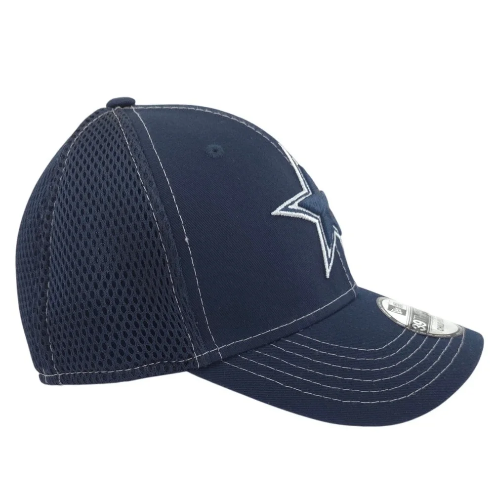 New Era Dallas Cowboys Hat YOUTH Navy Blue Fitted Cap 39THIRTY Mesh NEW